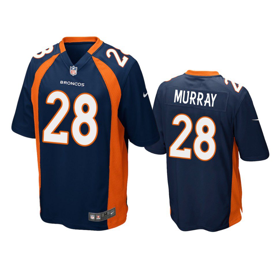 Denver Broncos Latavius Murray Navy Game Jersey 1 latavius murray broncos navy game jersey