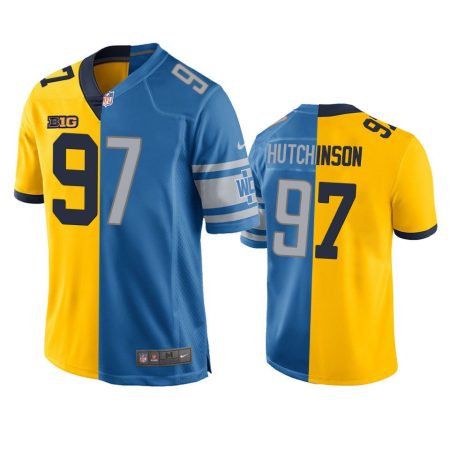 Detroit Lions Aidan Hutchinson Blue Maize 2022 NFL Draft Jersey - Men's