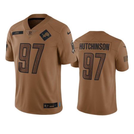 Detroit Lions Aidan Hutchinson Brown 2023 Salute To Service Limited Jersey