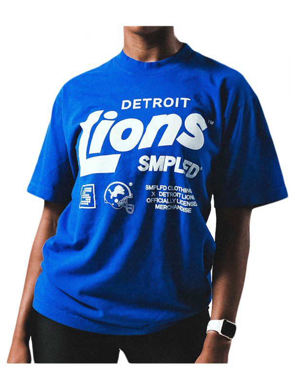 Detroit Lions Blue SMPLFD Vintage Program T-Shirt 1 lions blue smplfd vintage program t shirt