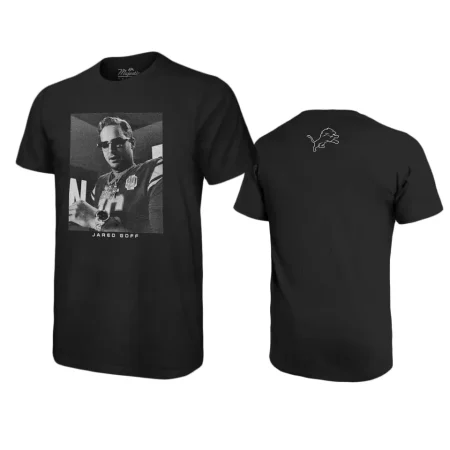 Detroit Lions Jared Goff Black Graphic T-Shirt