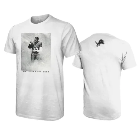 Detroit Lions Malcolm Rodriguez White Graphic T-Shirt