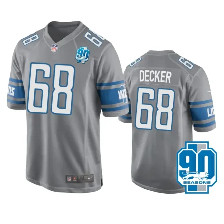 Detroit Lions Taylor Decker Silver 90th Season Jersey - Men's