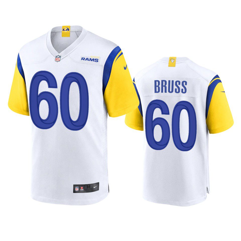 Los Angeles Rams Logan Bruss White Alternate Game Jersey 1 logan bruss rams white alternate game jersey