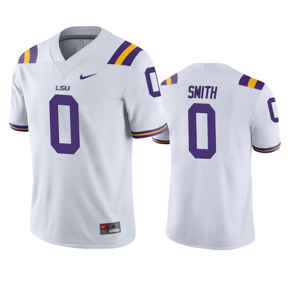 LSU Tigers Maason Smith White Game Jersey 1 lsu tigers maason smith white game jersey