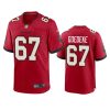 luke goedeke buccaneers red game jersey