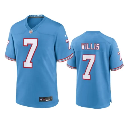 Tennessee Titans Malik Willis Light Blue Oilers Throwback Game Jersey