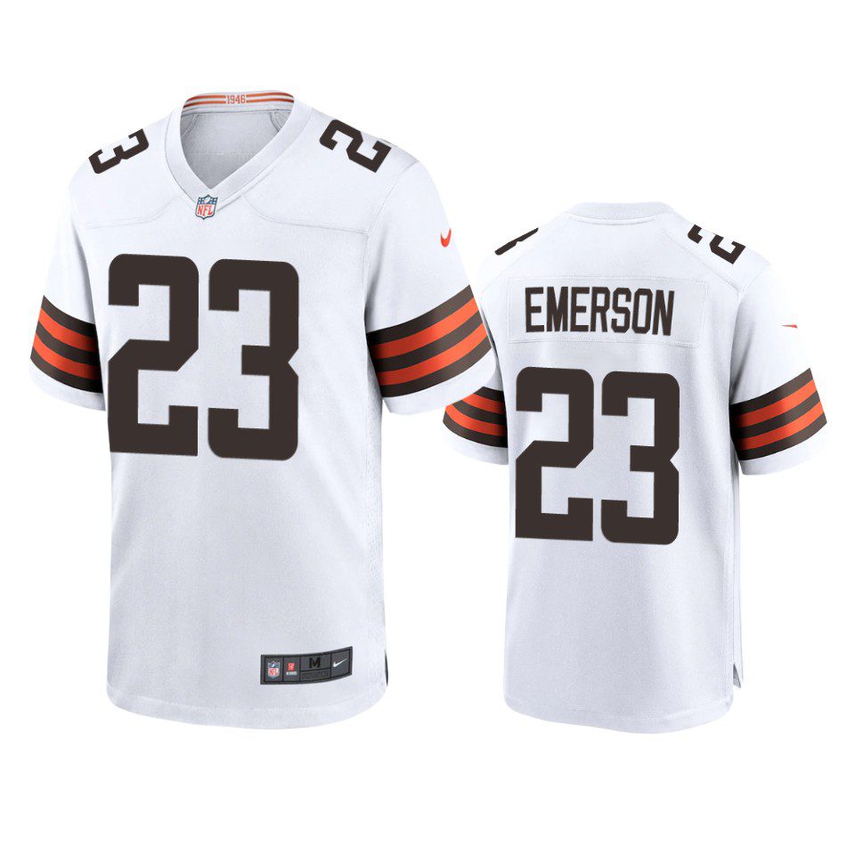 Cleveland Browns Martin Emerson White Game Jersey 1 martin emerson browns white game jersey