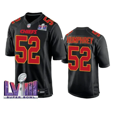 Super Bowl LVIII Kansas City Chiefs Creed Humphrey Black Fashion Jersey Men