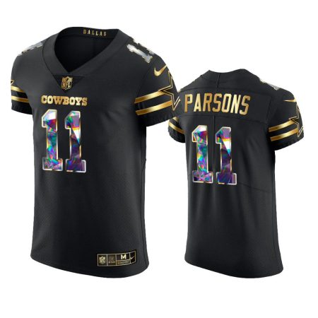 Dallas Cowboys Micah Parsons Black 2021 NFL Defensive Rookie of the Year Golden Edition Jersey