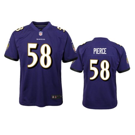 Youth Ravens Michael Pierce Purple Game Jersey