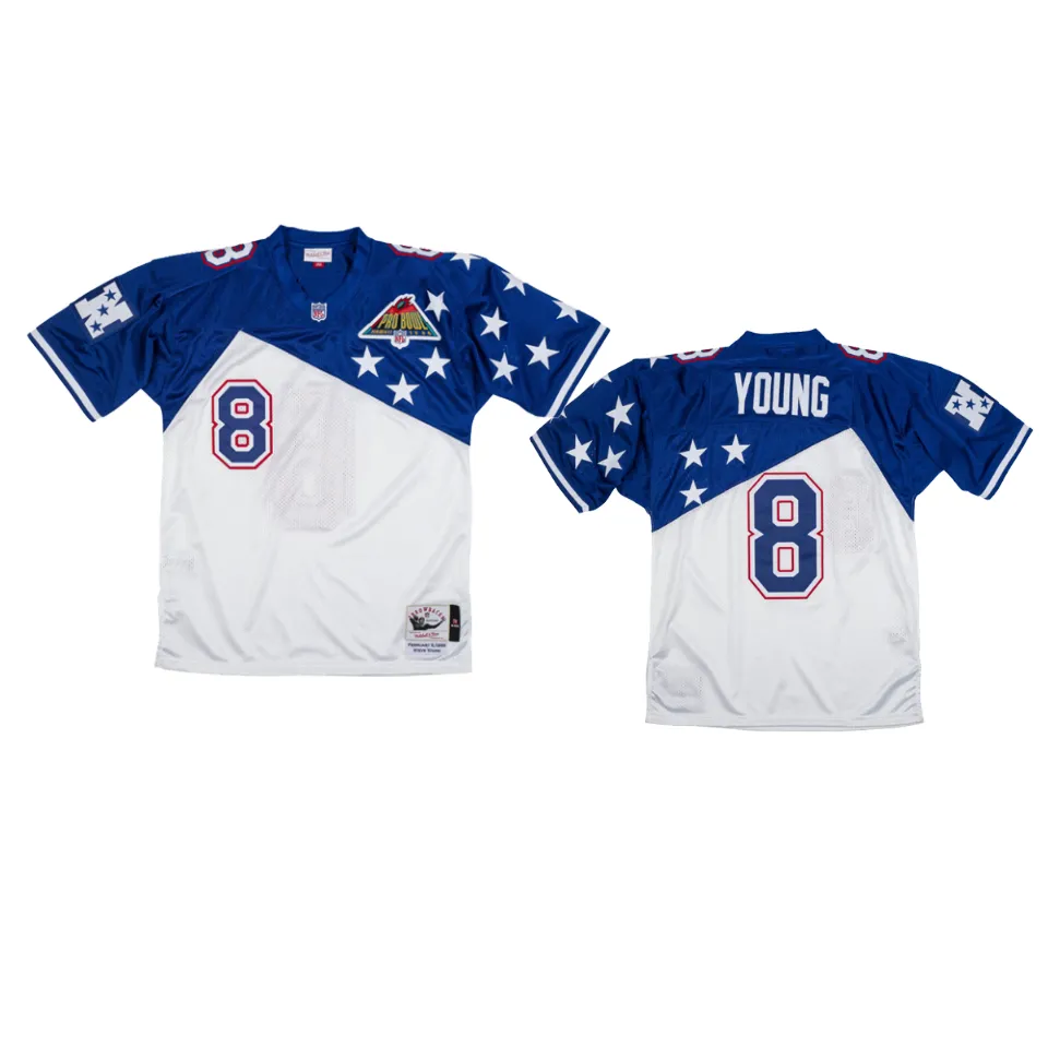 NFC Steve Young White Royal Authentic Throwback Pro Bowl 1994-95 Jersey 1 nfc steve young white royal authentic throwback pro bowl 1994 95 jersey
