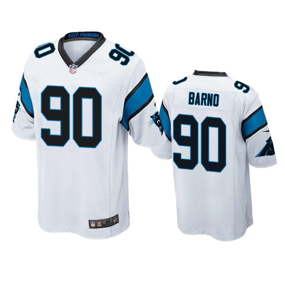 Amare Barno Carolina Panthers White Game Jersey 1 panthers amare barno game white jersey