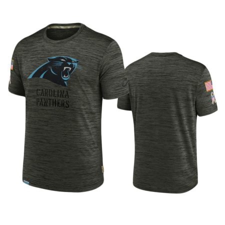 Carolina Panthers Brown 2022 Salute To Service Velocity Team T-Shirt