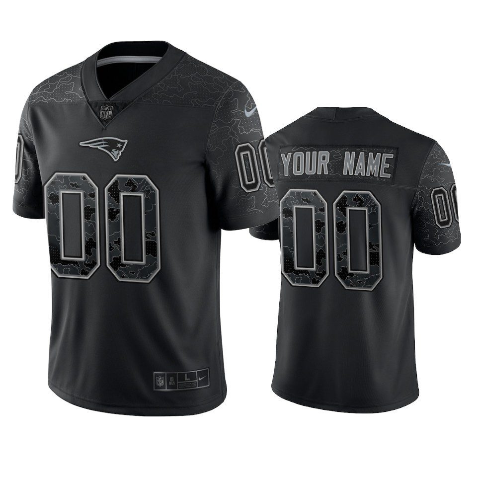 New England Patriots Custom Black Reflective Limited Jersey 1 patriots custom black vapor jersey