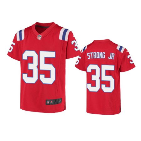Youth Patriots Pierre Strong Jr. Red Game Jersey