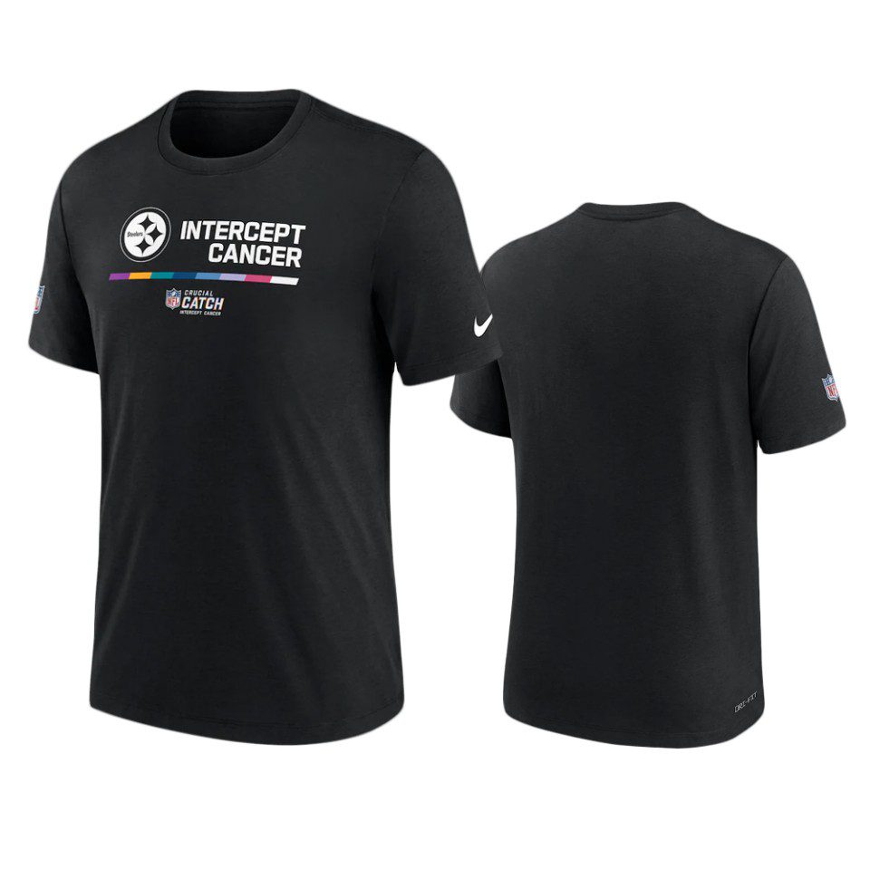 Men's Pittsburgh Steelers Black Performance 2022 NFL Crucial Catch T-Shirt 1 pittsburgh steelers black 2022 nfl crucial catch performance t shirt
