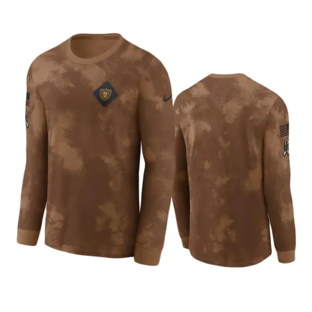 Las Vegas Raiders Brown 2023 Salute To Service Long Sleeve T-Shirt