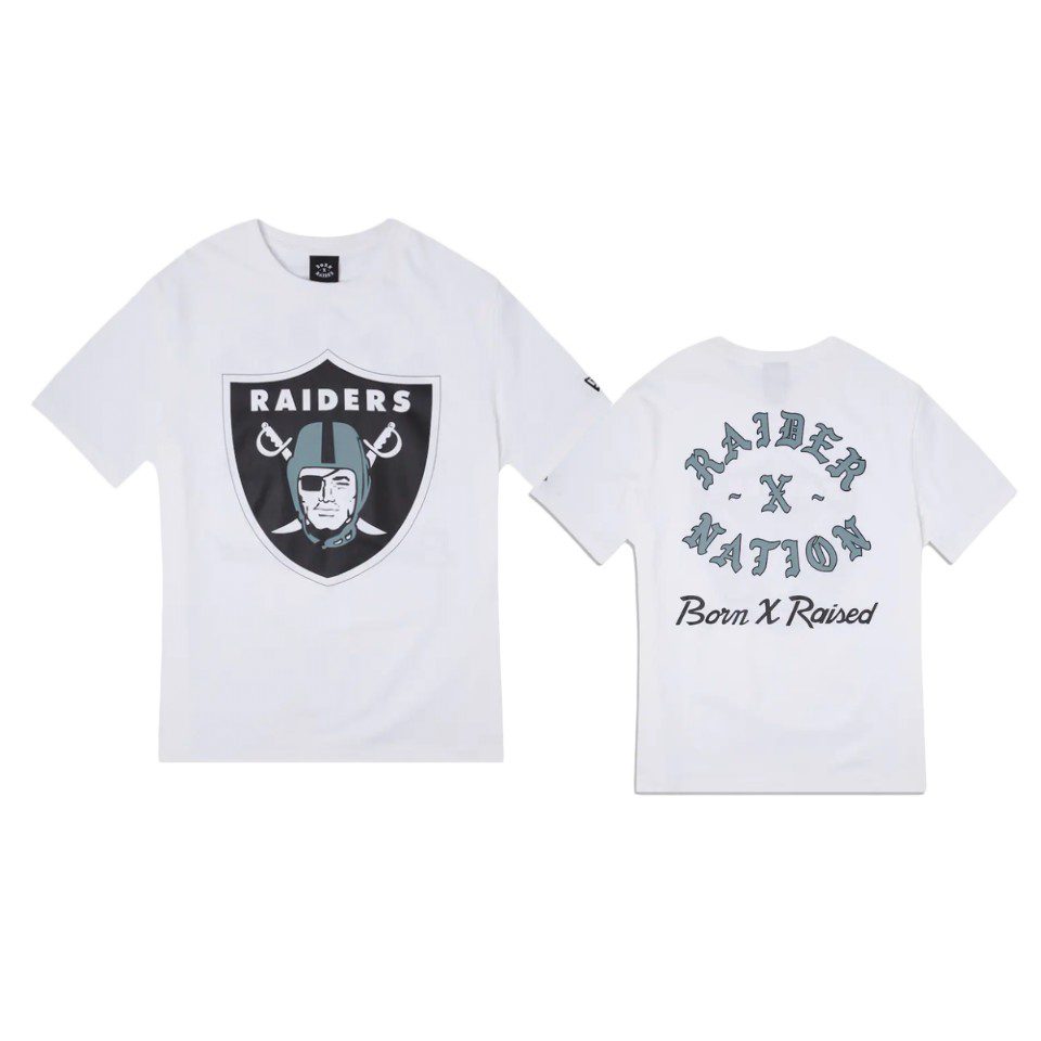 Men's Las Vegas Raiders White Born Raised Heavyweight T-Shirt 1 raiders white born raised t shirt