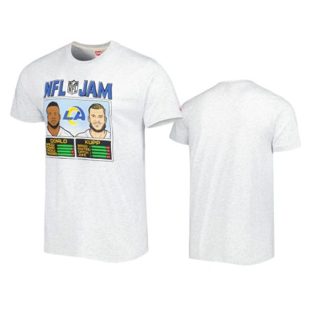 Los Angeles Rams Aaron Donald & Cooper Kupp Ash NFL Jam Homage T-Shirt
