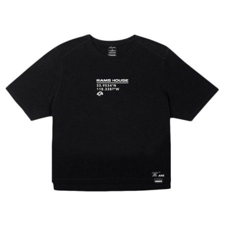 Los Angeles Rams Black LEGENDS Aviation Crop T-Shirt