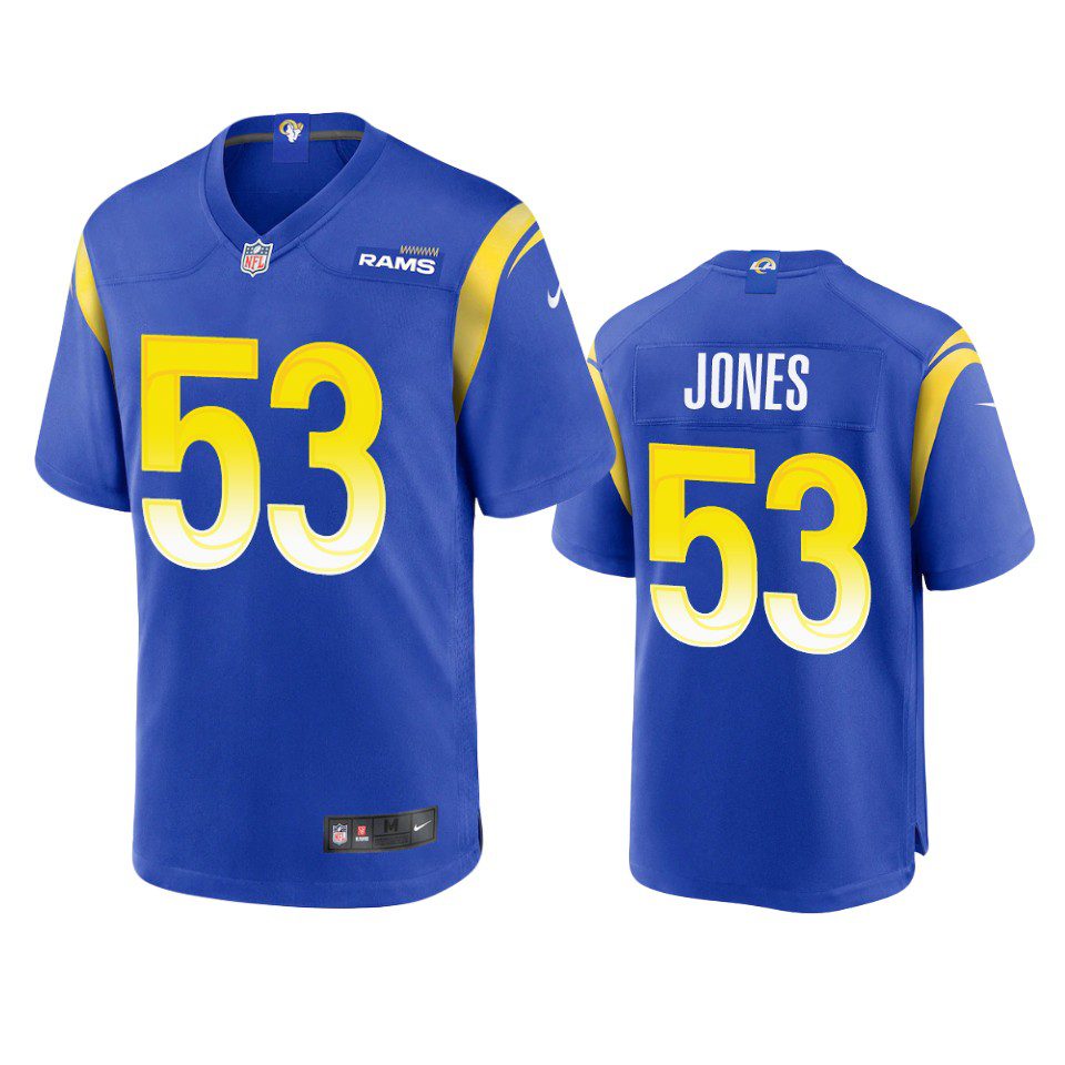 Ernest Jones Los Angeles Rams Royal Game Jersey 1 rams ernest jones game royal jersey