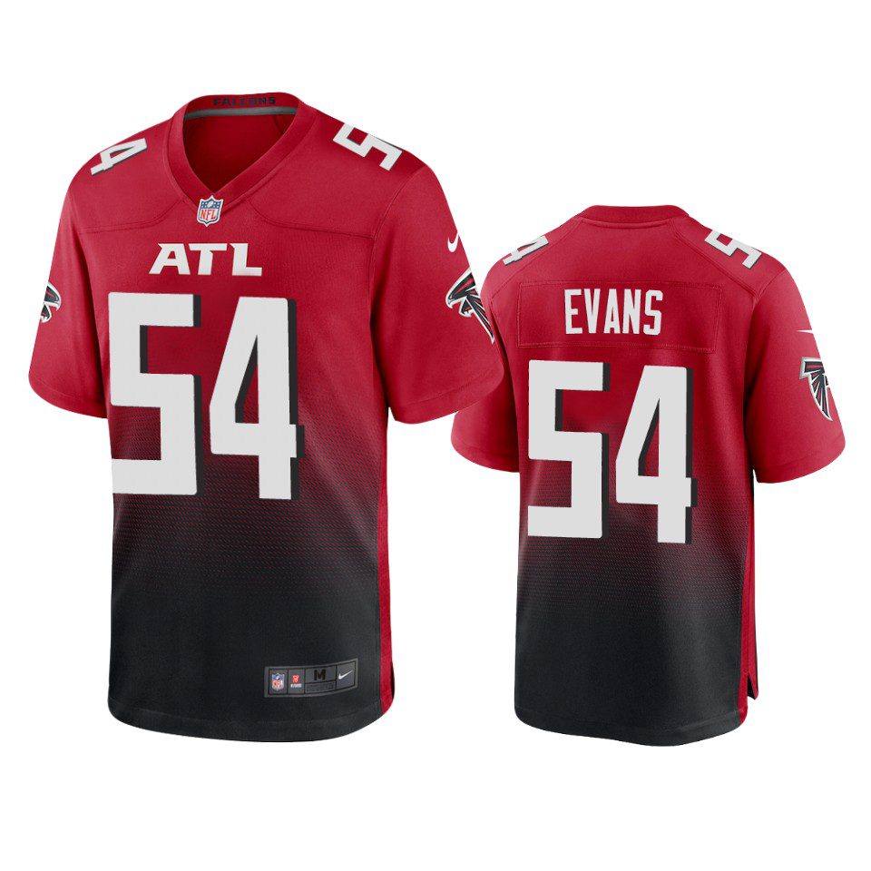 Atlanta Falcons Rashaan Evans Red Game Jersey 1 rashaan evans falcons red game jersey