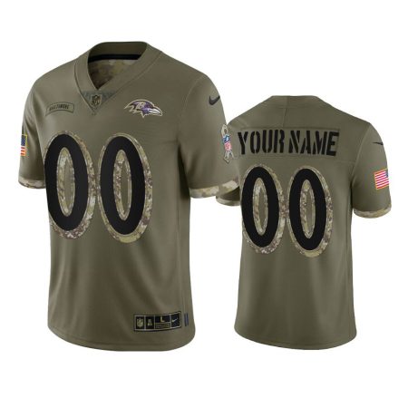 Baltimore Ravens Custom Olive 2022 Salute To Service Jersey