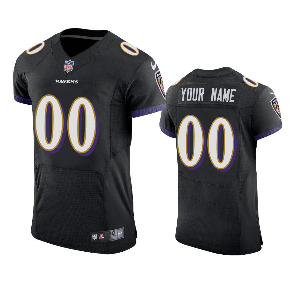 Baltimore Ravens Custom Black Vapor Elite Jersey - Men's 1 ravens custom black vapor elite jersey
