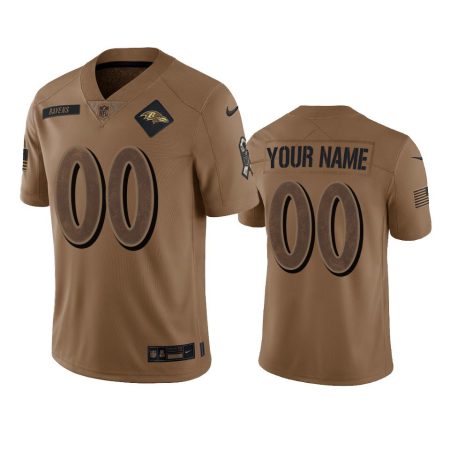 Baltimore Ravens Custom Brown 2023 Salute To Service Limited Jersey