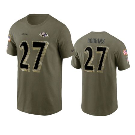 Baltimore Ravens J.K. Dobbins Olive 2022 Salute To Service T-Shirt