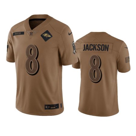 Baltimore Ravens Lamar Jackson Brown 2023 Salute To Service Limited Jersey