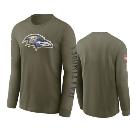 Baltimore Ravens Olive 2022 Salute To Service Long Sleeve T-Shirt