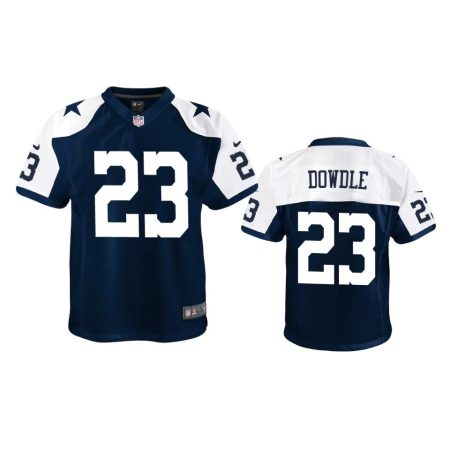 Youth Cowboys Rico Dowdle Navy Alternate Game Jersey
