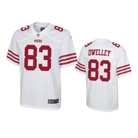 Youth 49ers Ross Dwelley White Game Jersey