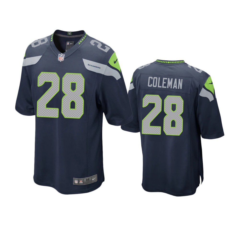Justin Coleman Seattle Seahawks College Navy Game Jersey 1 seahawks justin coleman game college navy jersey
