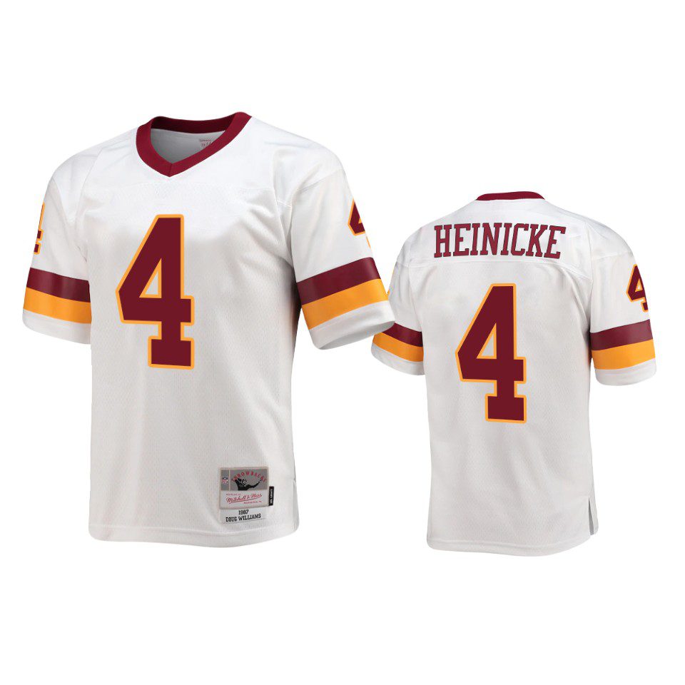 Washington Commanders Taylor Heinicke White Throwback Legacy Replica Jersey 1 taylor heinicke commanders white throwback legacy replica jersey