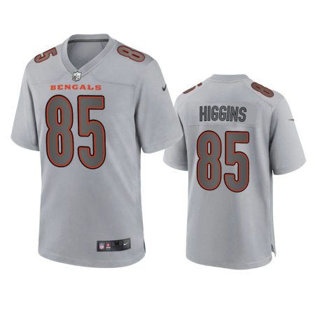 Cincinnati Bengals Tee Higgins Gray Atmosphere Fashion Game Jersey