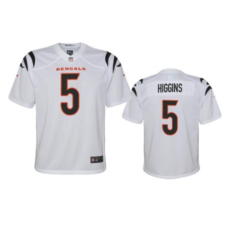 Youth Bengals Tee Higgins White Game Jersey