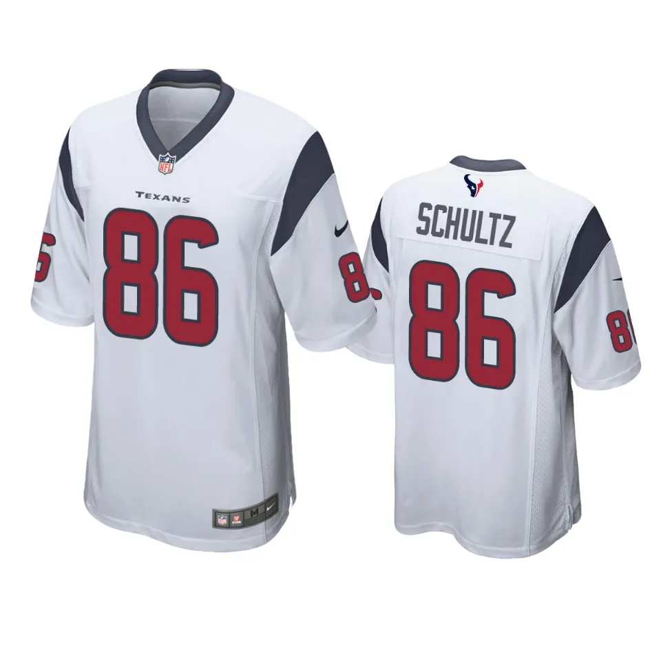 Dalton Schultz Houston Texans White Game Jersey 1 texans dalton schultz game white jersey