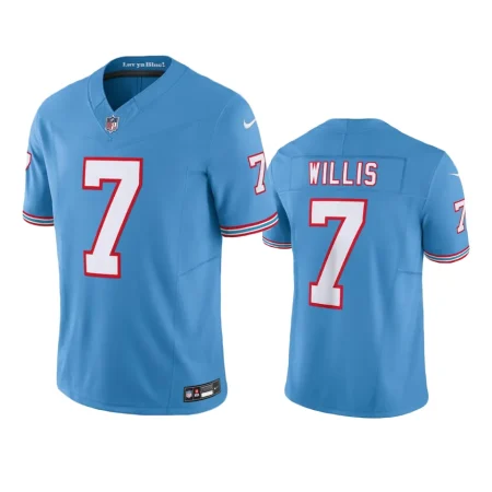 Tennessee Titans Malik Willis Light Blue Oilers Throwback Limited Jersey