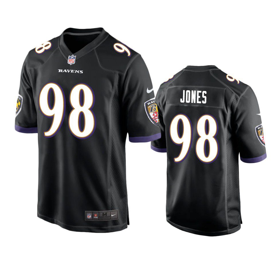Baltimore Ravens Travis Jones Black Game Jersey 1 travis jones ravens black game jersey