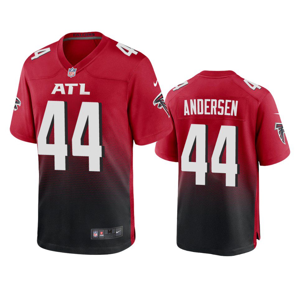 Atlanta Falcons Troy Andersen Red Game Jersey 1 troy andersen falcons red game jersey