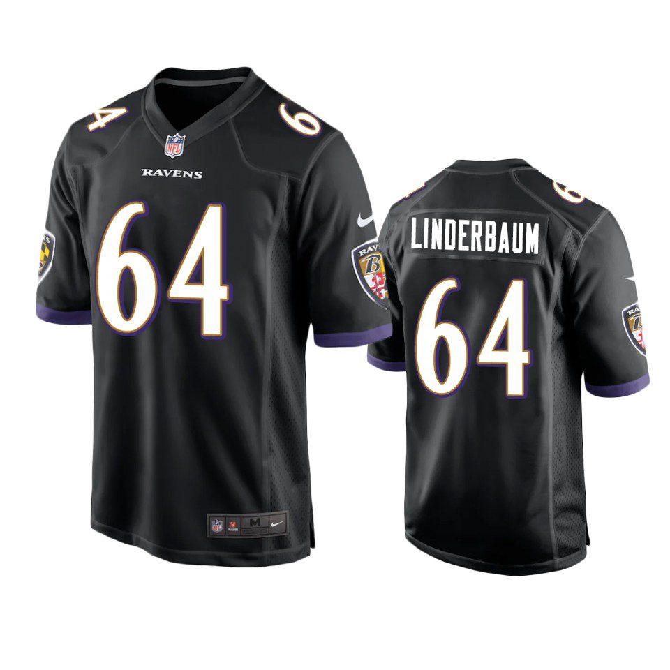 Baltimore Ravens Tyler Linderbaum Black Game Jersey 1 tyler linderbaum ravens black game jersey 0a