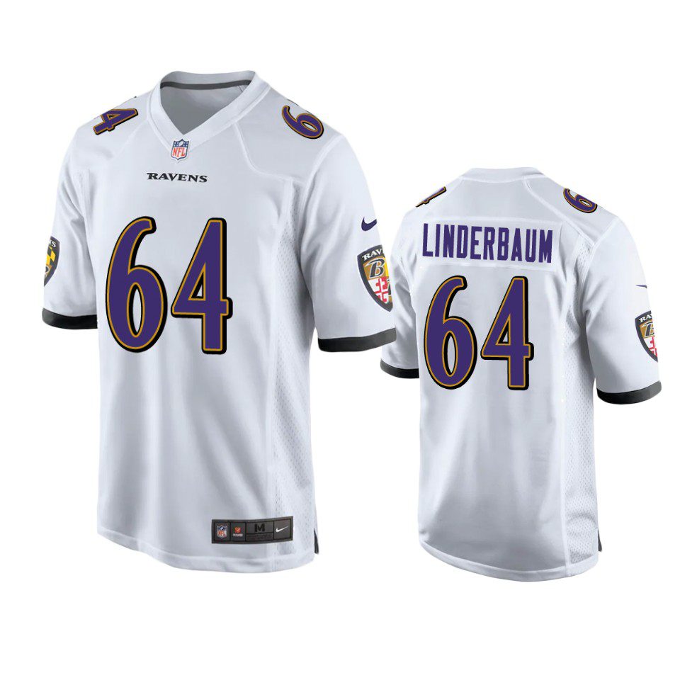 Baltimore Ravens Tyler Linderbaum White Game Jersey 1 tyler linderbaum ravens white game jersey 0a