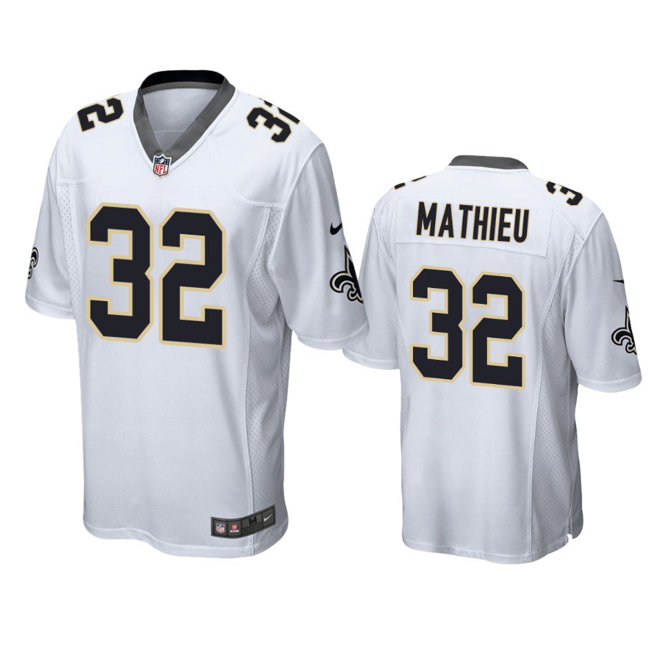 New Orleans Saints Tyrann Mathieu White Game Jersey 1 tyrann mathieu saints white game jersey
