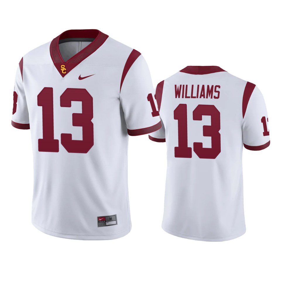 USC Trojans Caleb Williams White Game Jersey 1 usc trojans caleb williams white game jersey