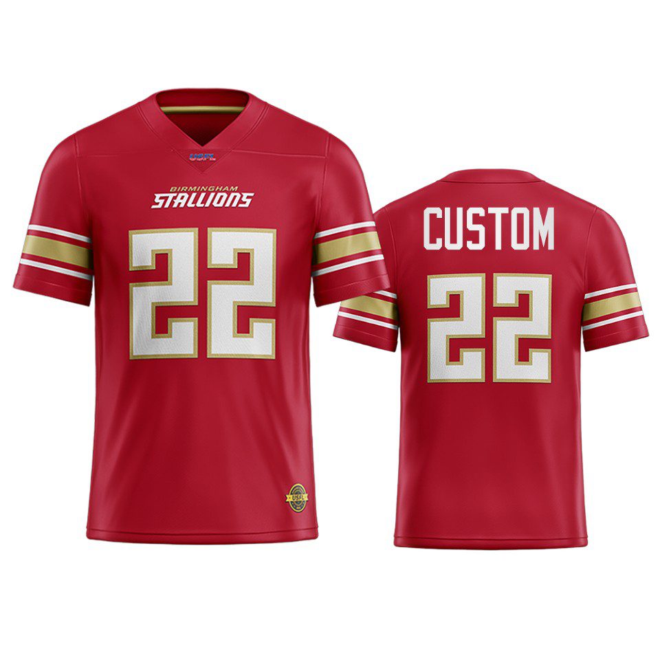 USFL Birmingham Stallions Custom Red Replica Jersey - Men's 1 usfl birmingham stallions custom red replica jersey