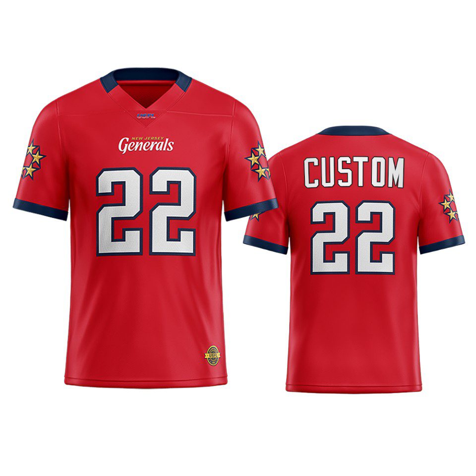 USFL New Jersey Generals Custom Red Replica Jersey - Men's 1 usfl new jersey generals custom red replica jersey