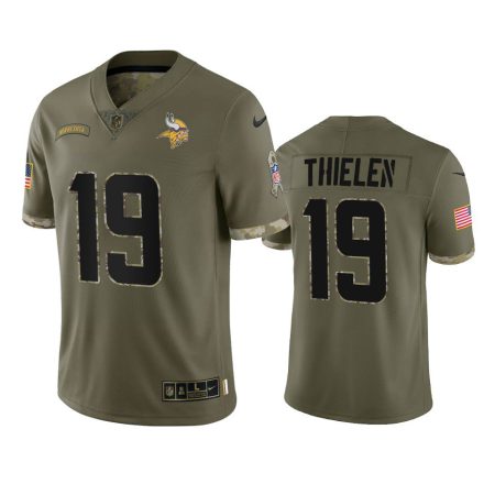 Minnesota Vikings Adam Thielen Olive 2022 Salute To Service Jersey
